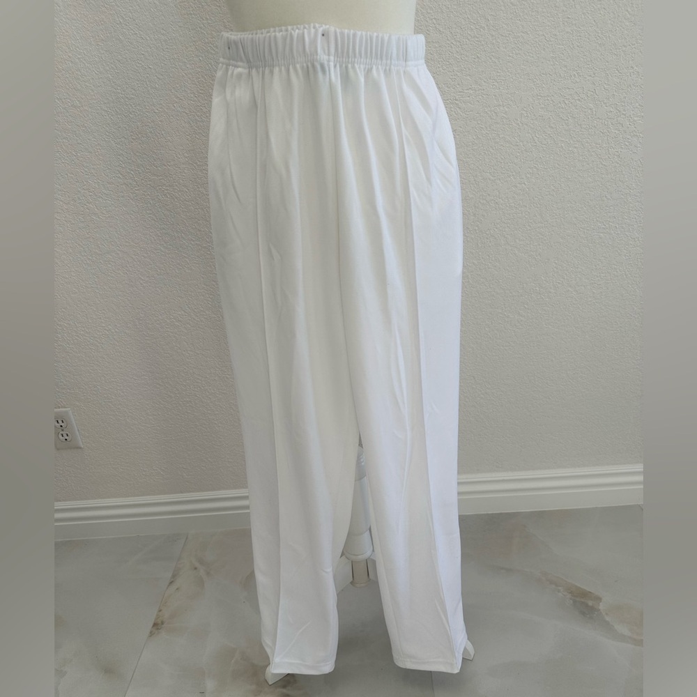 Sara Morgan Elastic Waistband Pull on White Pants Size 10 - Picture 1 of 6